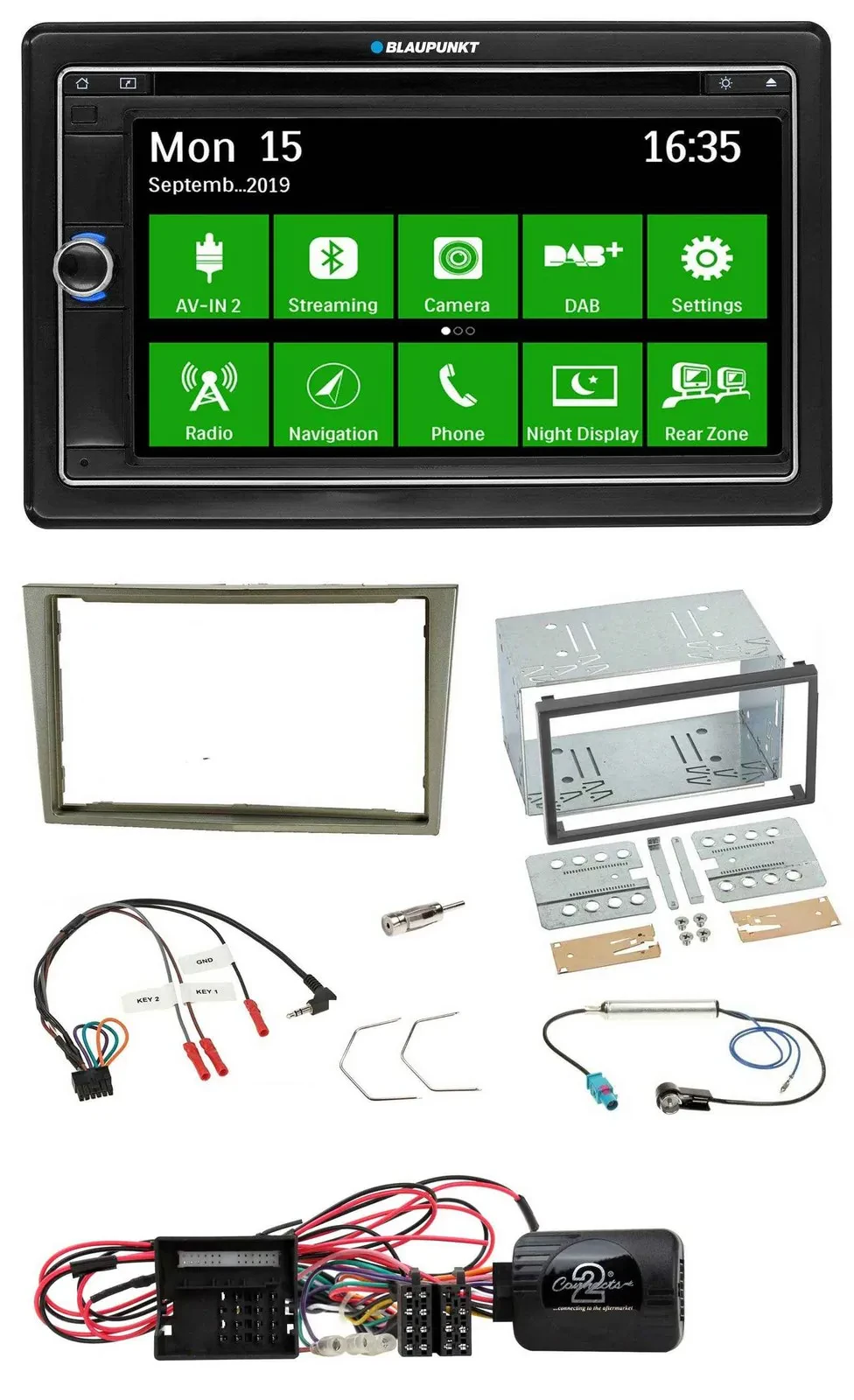 Blaupunkt Bluetooth 2DIN Lenkrad DAB USB TMC Navigation für Opel Corsa D satin-s