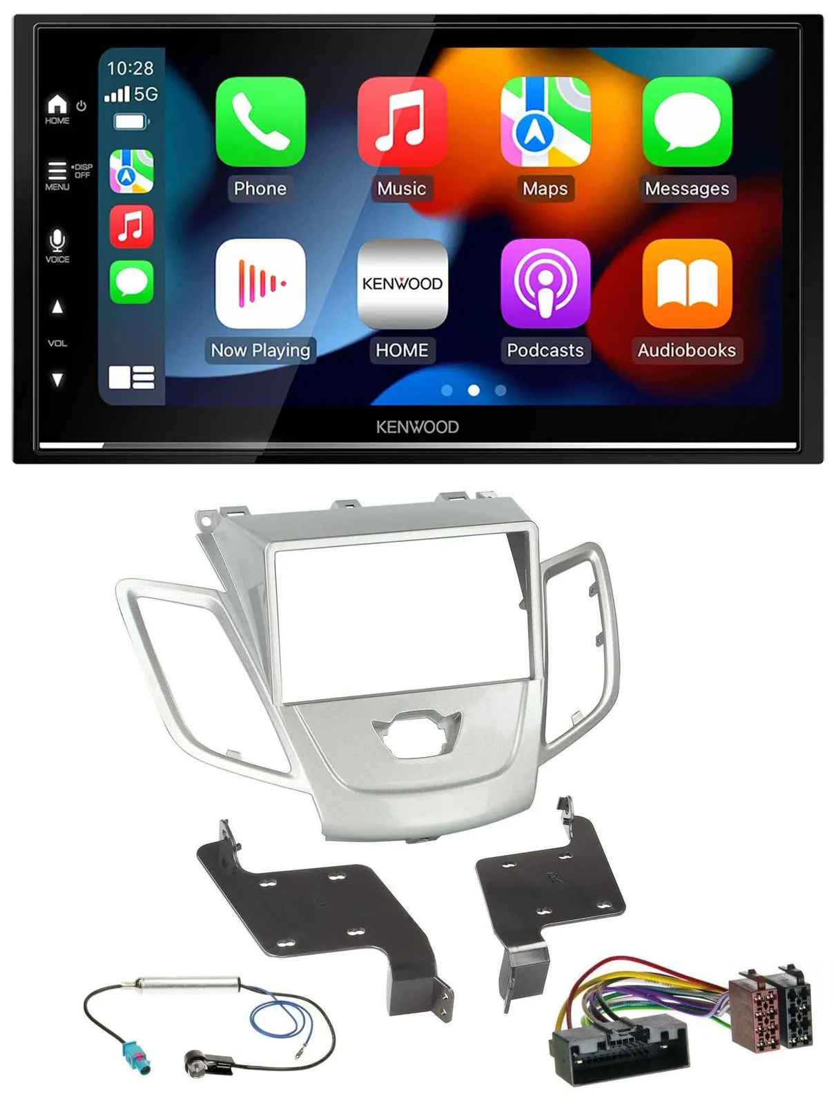 Kenwood DAB USB Bluetooth 2DIN MP3 Autoradio für Ford Fiesta 2010-2017 silber