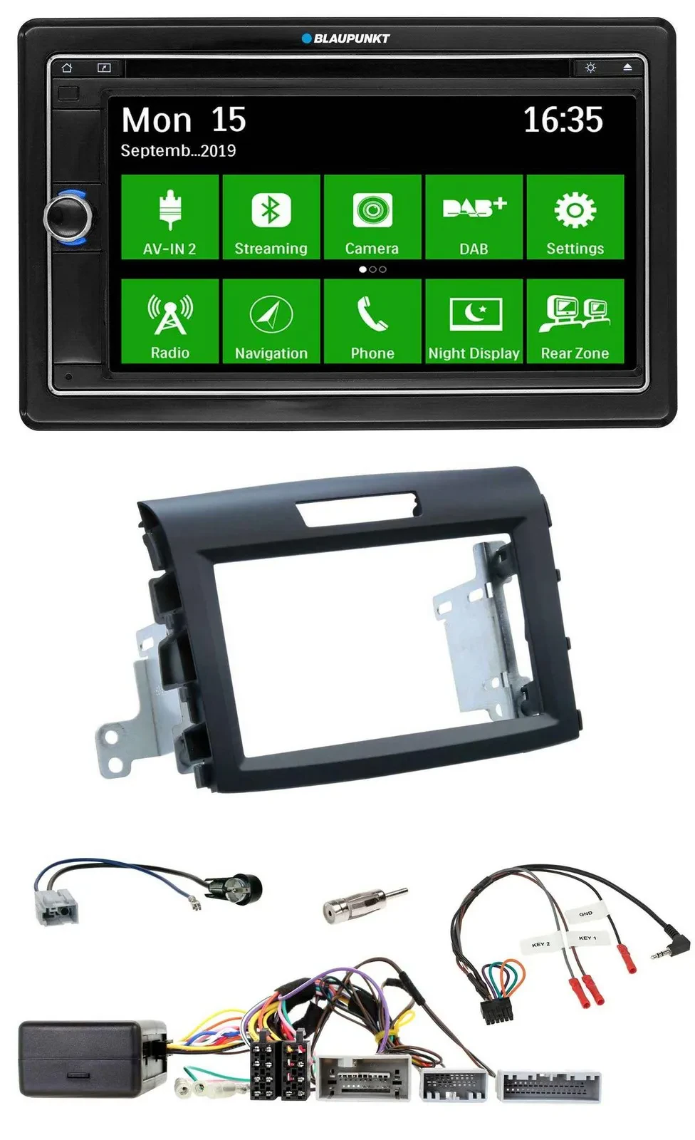 Blaupunkt Bluetooth 2DIN Lenkrad DAB USB TMC Navigation für Honda CR-V FR5/FR6 a