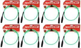 Микрофонный кабель Rockville RCXFM3P-G Green 0.9 м (8 штук)