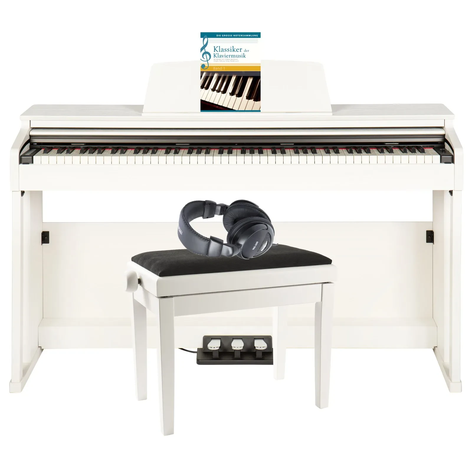 DP-3000 WH E-Piano Set, 88 Tasten, 20 Sounds, 128 Poly, USB MIDI, 2x20W Amp