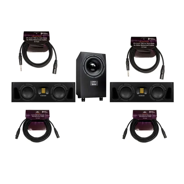 Adam Audio Sub10 10 Inch Mk2 Powered Studio Subwoofer with Studio Monitor Bundle