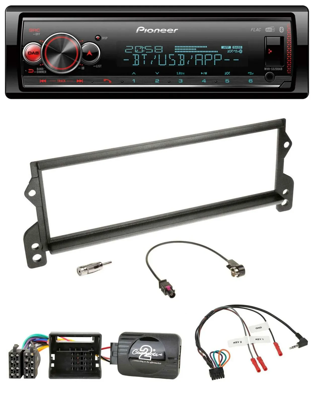 Pioneer Bluetooth USB Lenkrad DAB Autoradio für Mini (2001-2006 MOST)