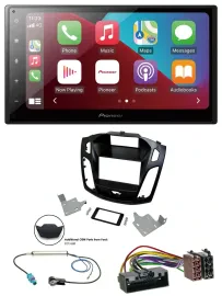 Pioneer USB MP3 DAB 2DIN Bluetooth Autoradio für Ford Focus 2014-2018 schwarz