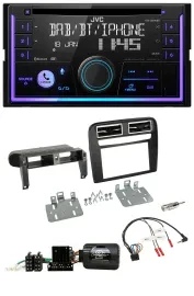 Автомагнитола для Fiat Grande Punto 2006–2009 JVC 2DIN USB DAB Bluetooth CD, черная, совместима с кнопками на руле