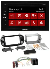 Blaupunkt MP3 DVD Bluetooth DAB 2DIN USB Autoradio für Fiat 500 bis 2012 glänzen