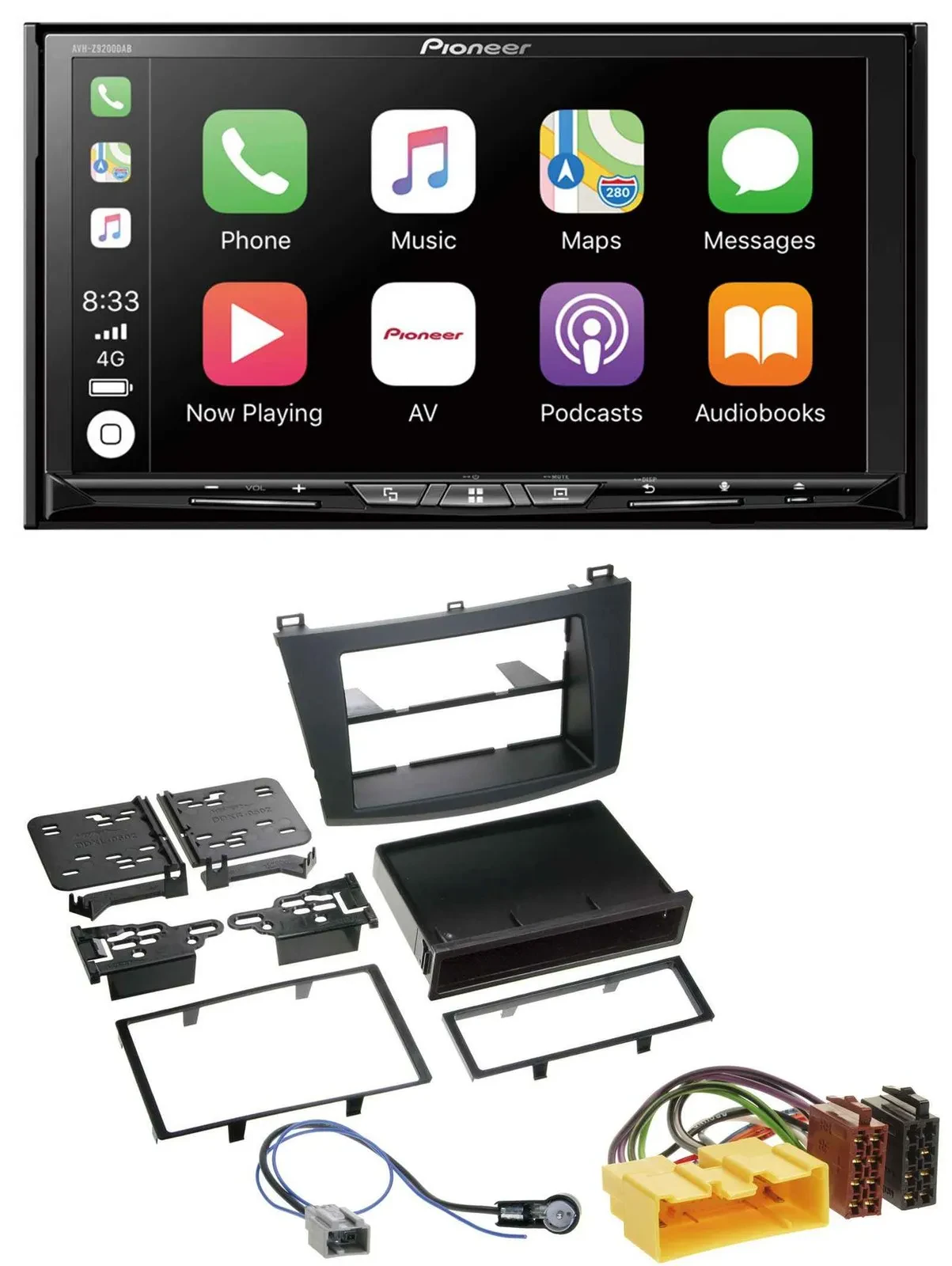 Pioneer 2DIN MP3 USB DAB DVD Bluetooth Autoradio für Mazda 3 (2009-2013)