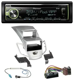 Автомагнитола для Ford Fiesta (2010–2017) Pioneer DAB, USB, MP3, AUX, CD, серебристая