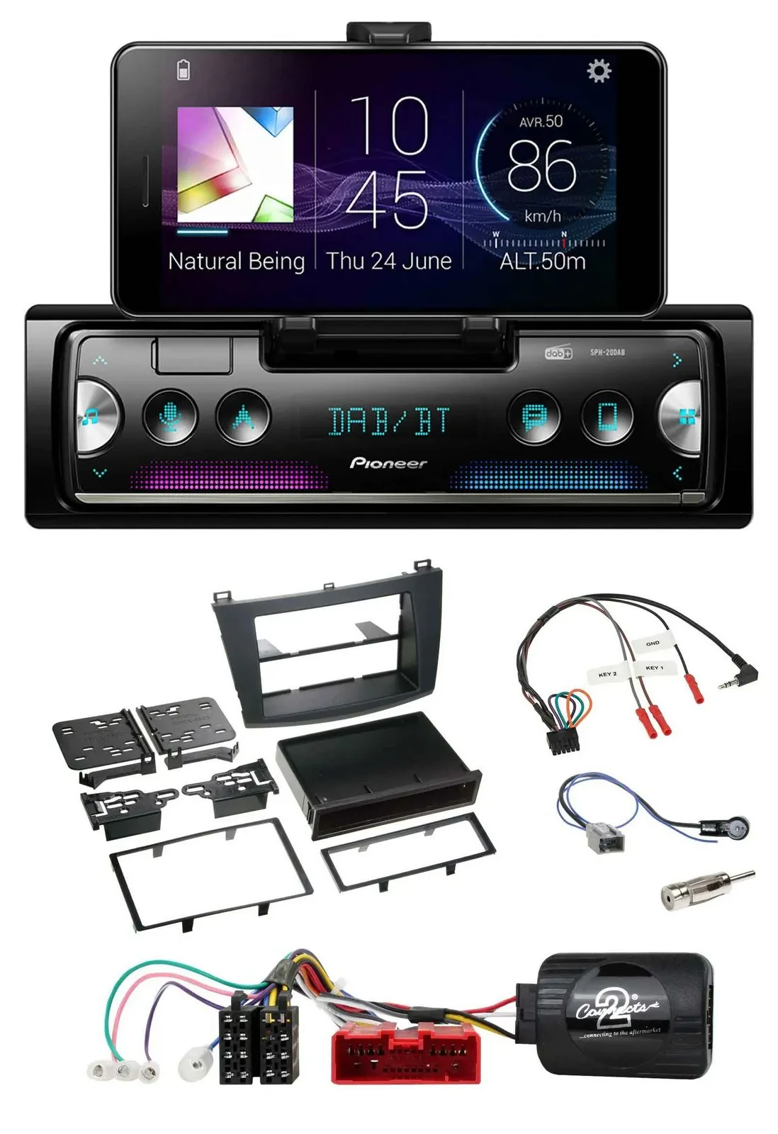 Pioneer USB Lenkrad Bluetooth DAB Autoradio für Mazda 3 2009-2013 analog