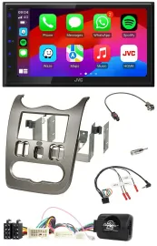 JVC Bluetooth USB Lenkrad 2DIN DAB Autoradio für Dacia ab 2012 dunkelsilber
