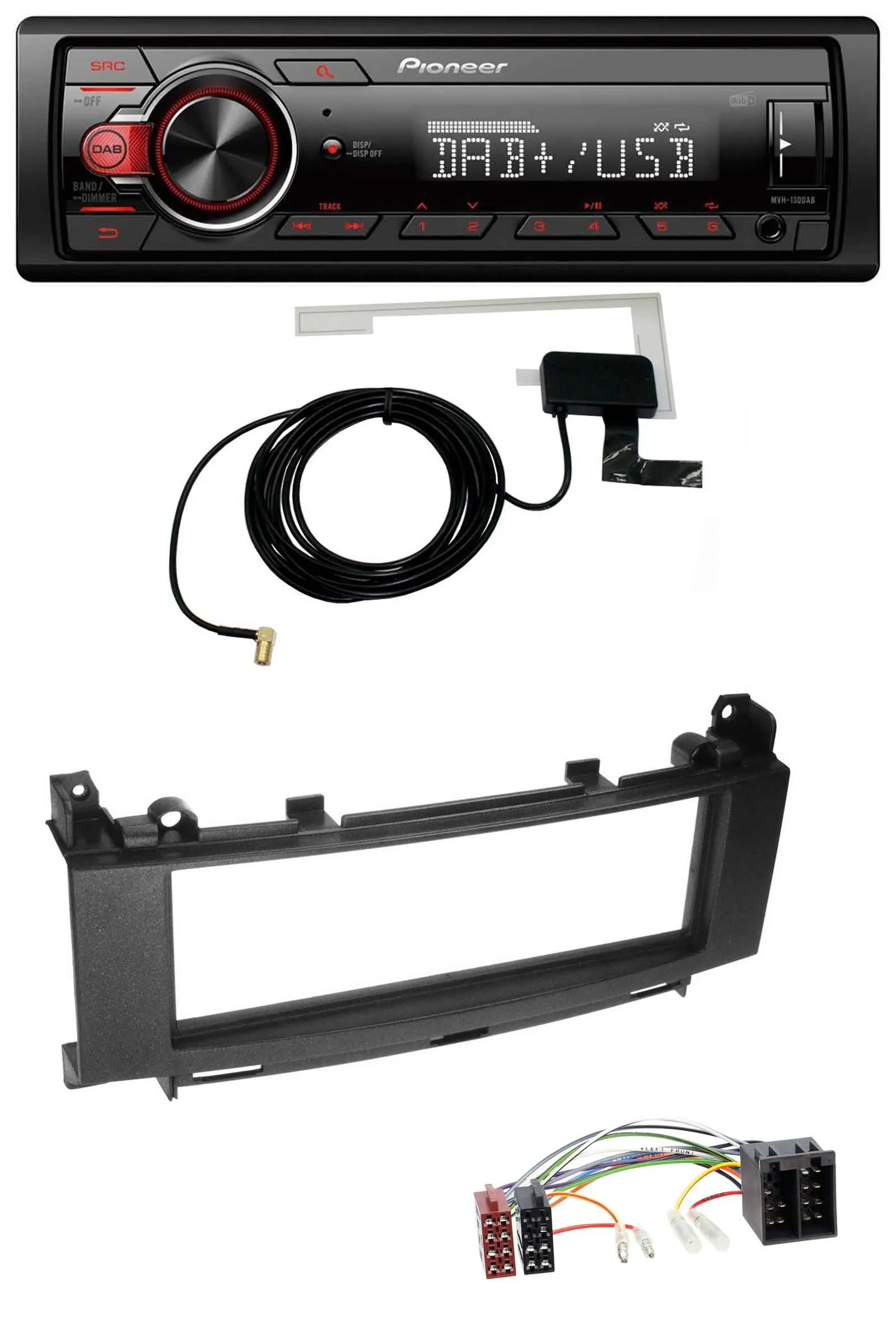 Pioneer 1DIN MP3 DAB USB AUX Autoradio für Mercedes B-Klasse W245 A-Klasse W176
