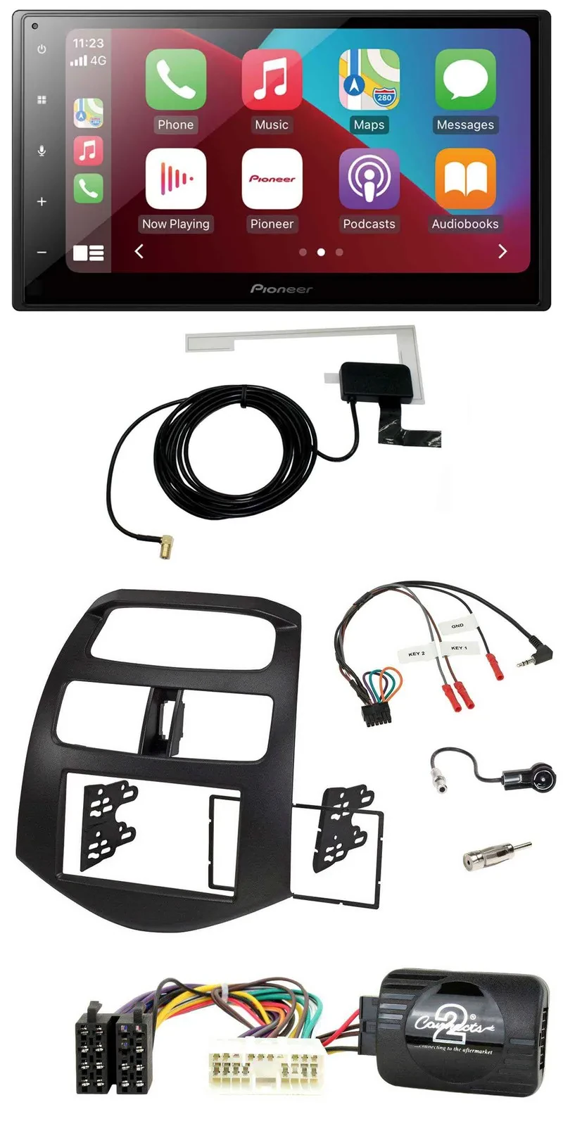 Pioneer USB Bluetooth DAB Lenkrad 2DIN Autoradio für Chevrolet Spark KLM 2012-20