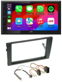 Автомагнитола JVC 2DIN, Bluetooth, USB, MP3, DAB, для Audi A4 B6/B7 (2001–2008), ISO
