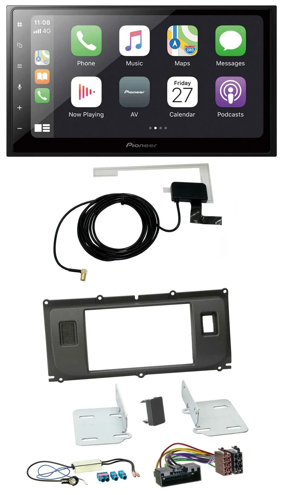 Pioneer USB MP3 2DIN Bluetooth DAB Autoradio für Land Rover Evoque Blindstopfen