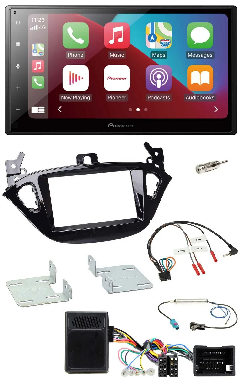 Pioneer USB Lenkrad DAB 2DIN Bluetooth Autoradio für Opel Adam ab 2013 Corsa E