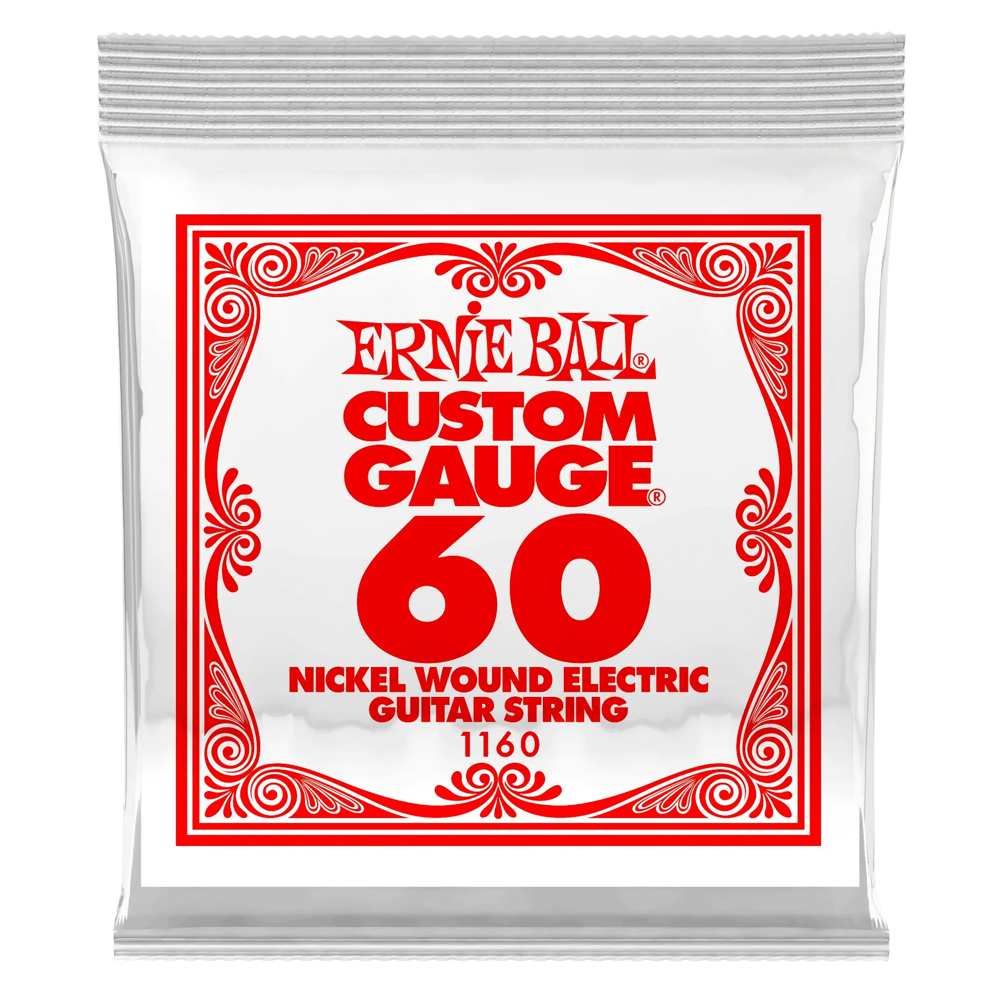 Струна для электрогитары Ernie Ball P01160 Custom gauge, сталь никелированная, калибр 60