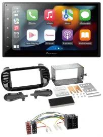 Автомагнитола для Fiat 500 (до 2012) Pioneer 2DIN, DAB, Bluetooth, USB, MP3, черный, глянцевый