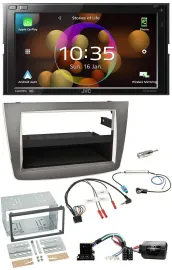 JVC DAB Lenkrad 2DIN Bluetooth USB Autoradio für Alfa Romeo Mito 2008-2014 silbe