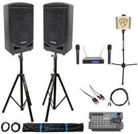 Samson 8" Portable YouTube Karaoke Machine/System+2 Mics+8-Ch Mixer+Tablet Stand