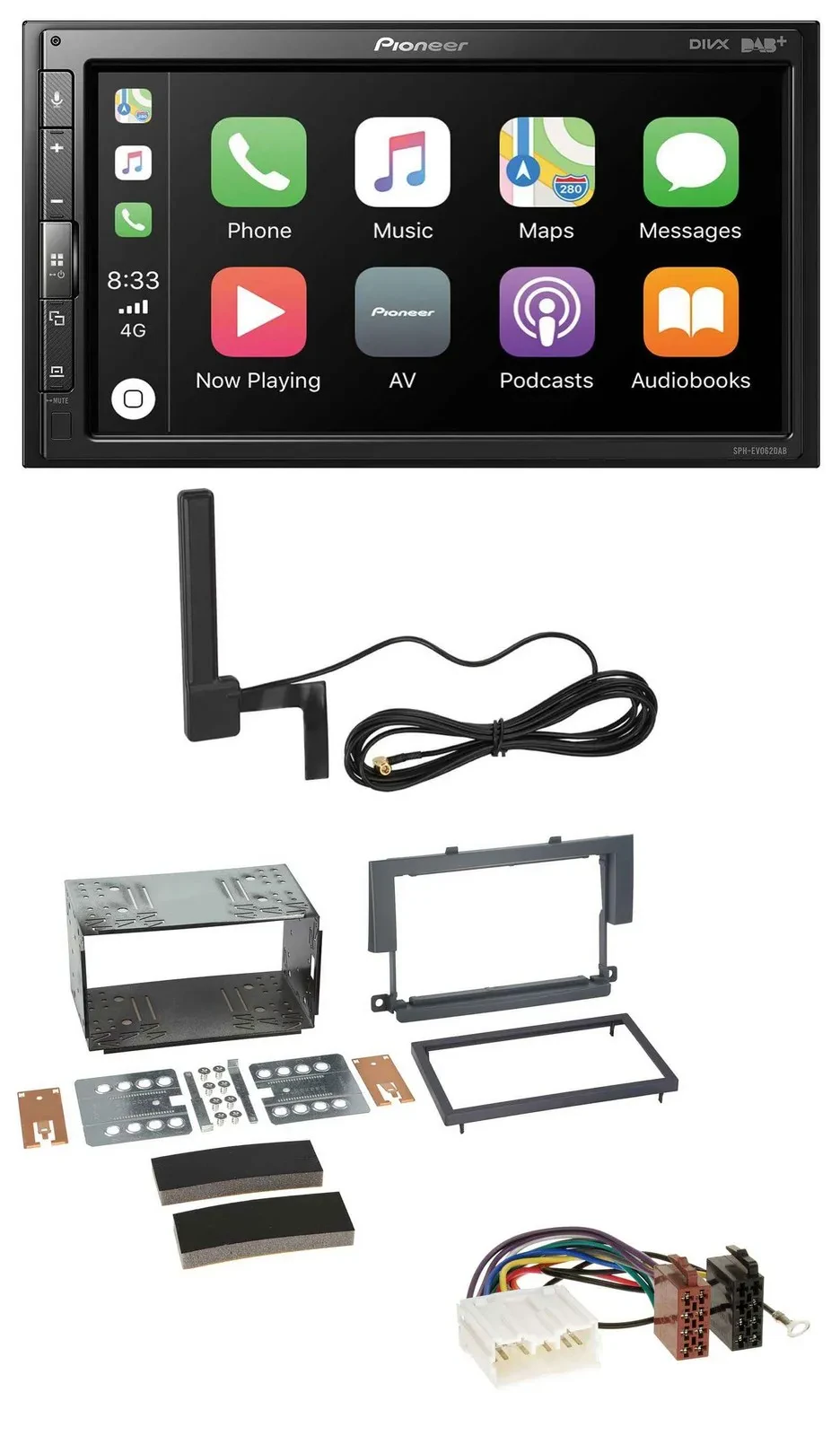 Pioneer USB 2DIN Bluetooth DAB MP3 Autoradio für Mitsubishi Colt 2004-2009