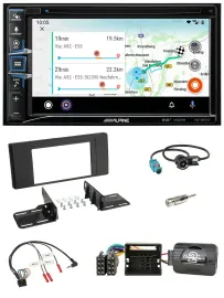 Alpine Bluetooth TMC USB DAB 2DIN Lenkrad Navigation für BMW X5 E53 2000-2006