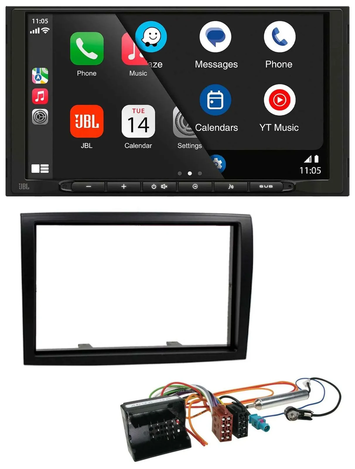 JBL USB 2DIN MP3 Bluetooth AUX Autoradio für Citroen Jumper 06-11 schwarz