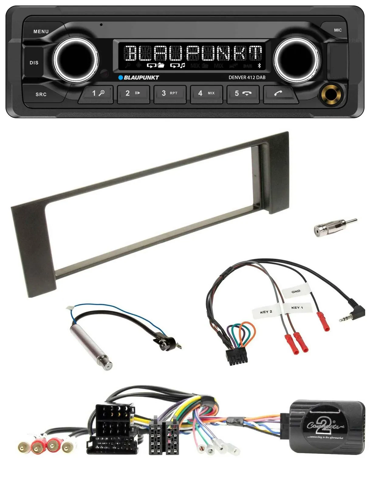 Blaupunkt Bluetooth DAB Lenkrad USB Autoradio für Audi A4 2000-2004 Can-Bus ISO