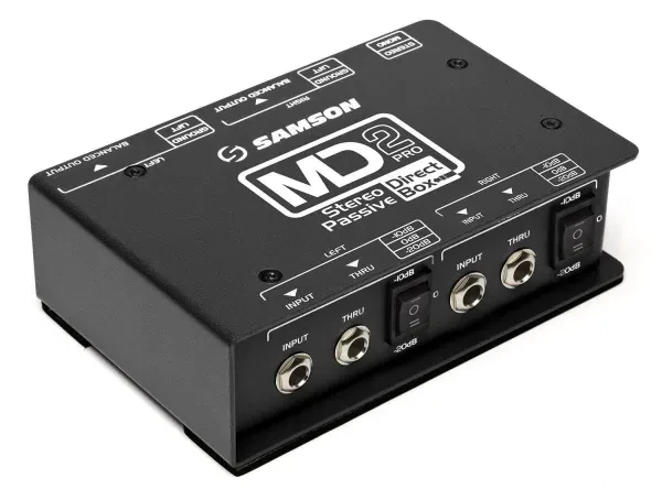 Samson MD2 Pro Stereo Passive Direct Box, Shielded Transformer