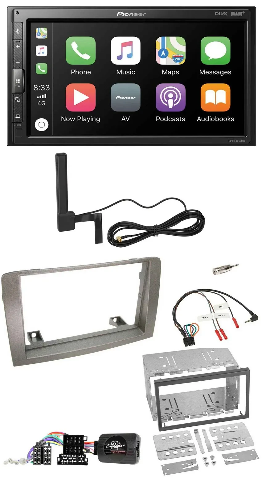 Pioneer USB 2DIN Bluetooth DAB Lenkrad Autoradio für Lancia Musa 2004-2012