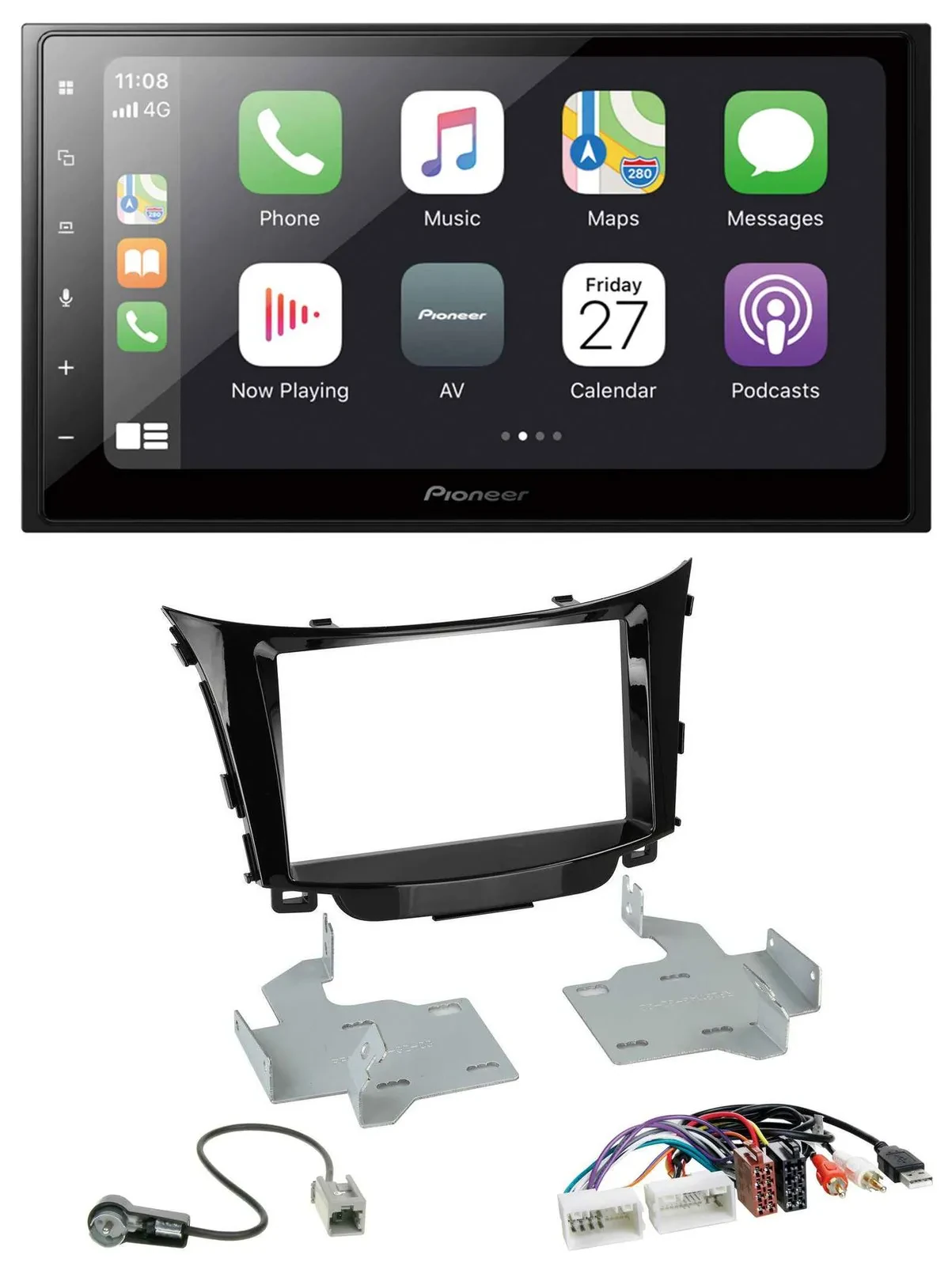 Pioneer MP3 Bluetooth DAB 2DIN USB Autoradio für Hyundai i30 ab 2012 AUX USB