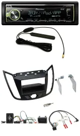 Pioneer MP3 USB CD DAB Lenkrad Autoradio für Ford C-Max Kuga matt schwarz