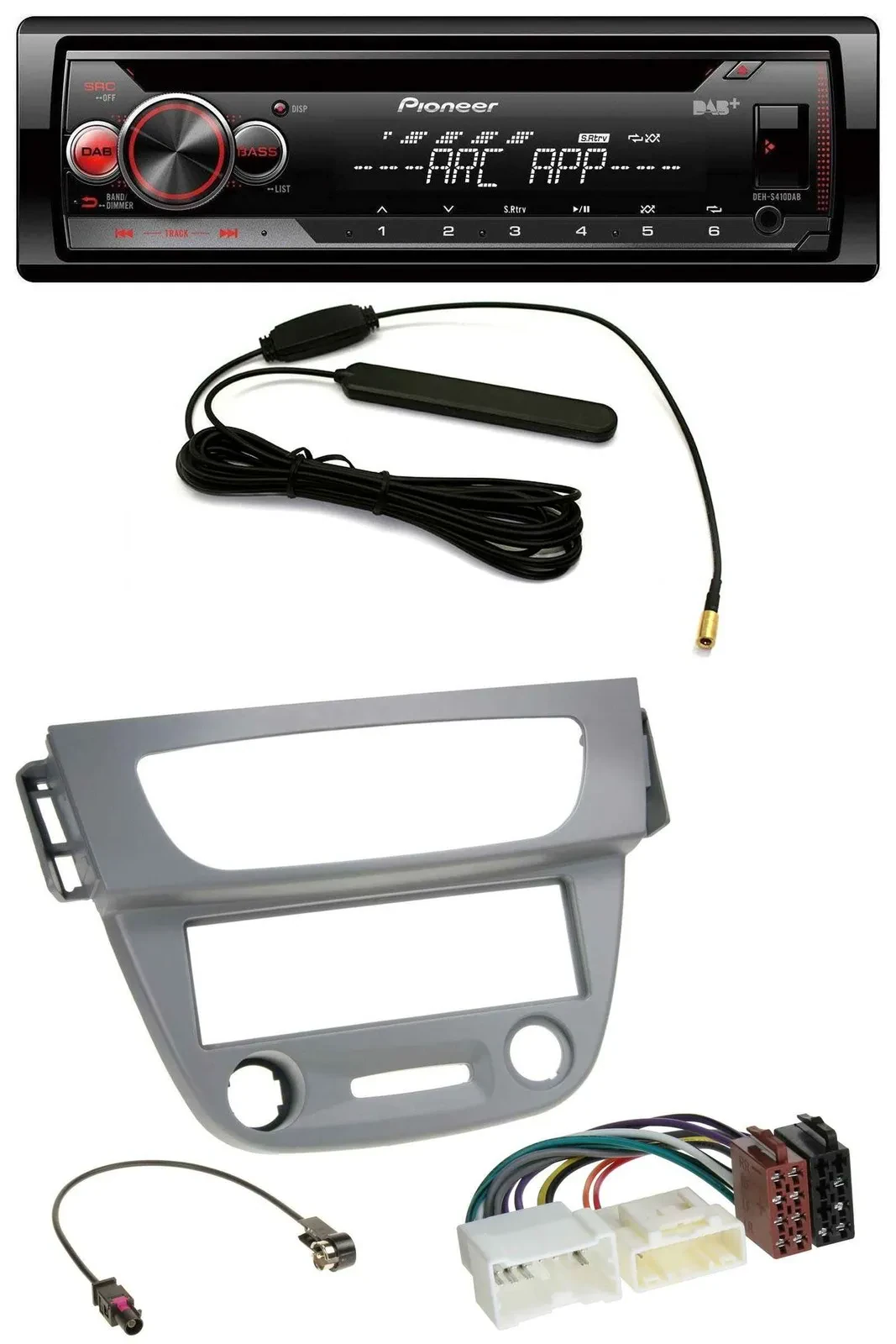 Pioneer CD USB AUX DAB MP3 Autoradio für Renault Megane 3 (12-14) - grau