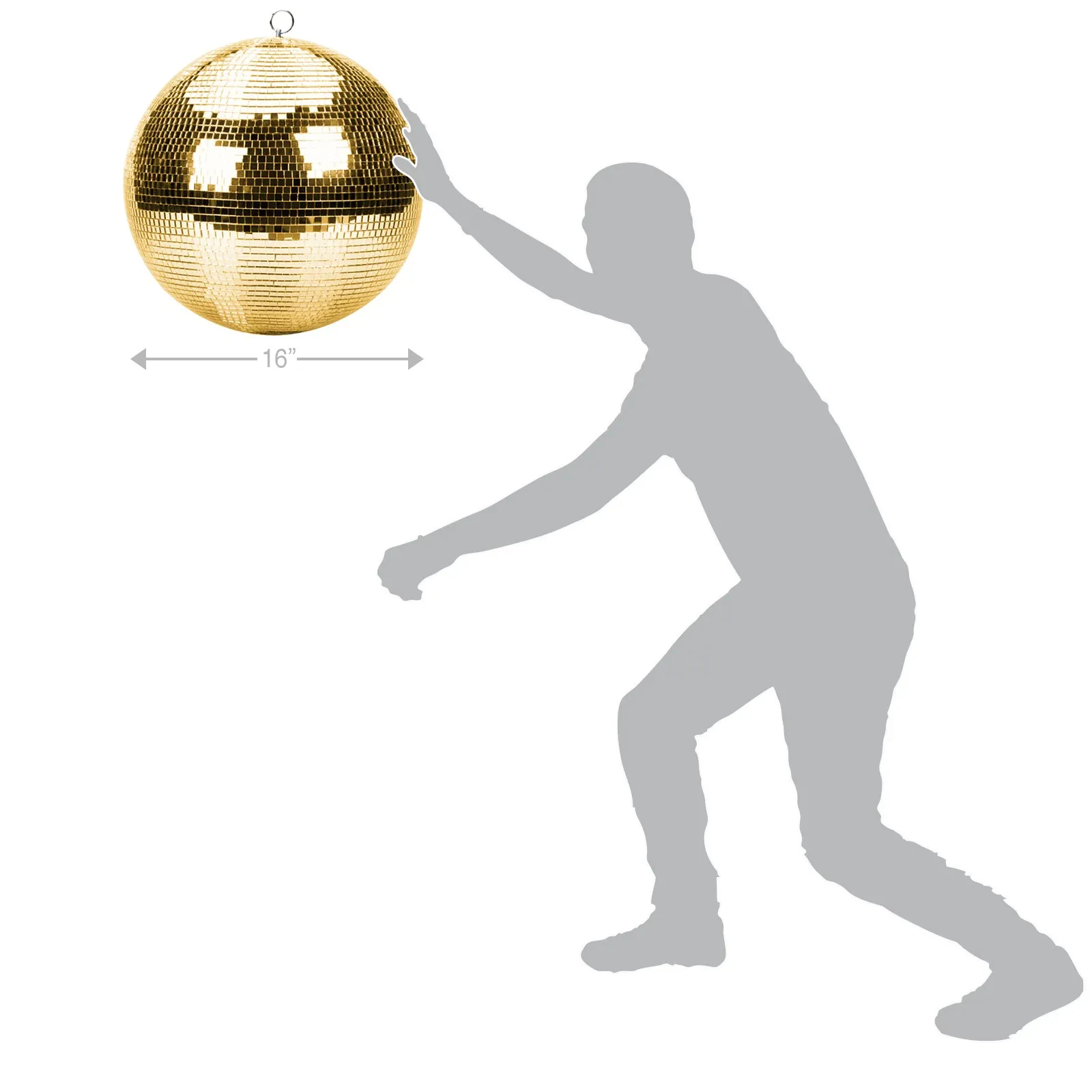 Clutch CL-MB-16-GOLD Mirror Ball Gold - 16"