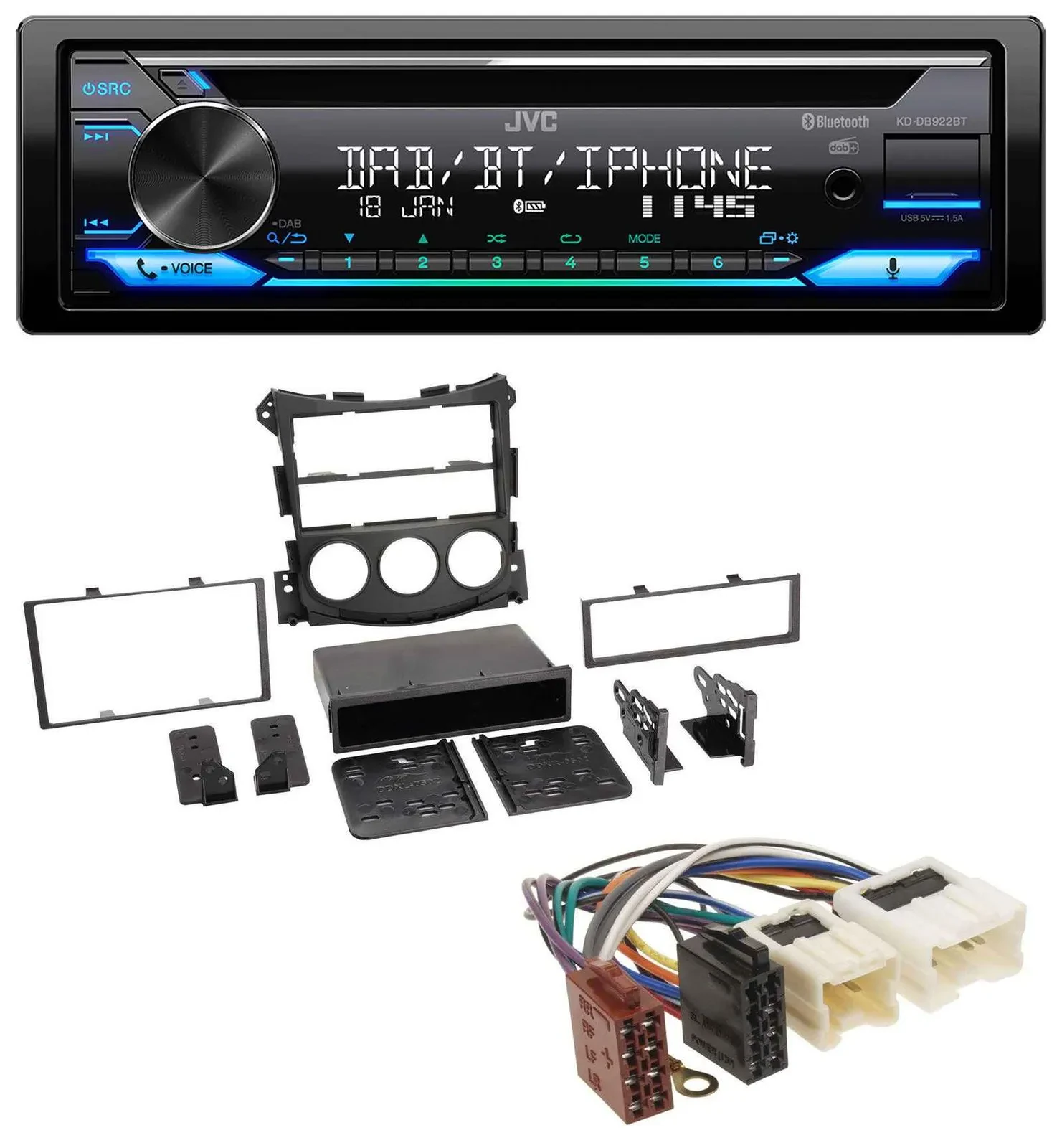 Автомагнитола для Nissan 370Z (с 2009) JVC Bluetooth, USB, DAB, CD