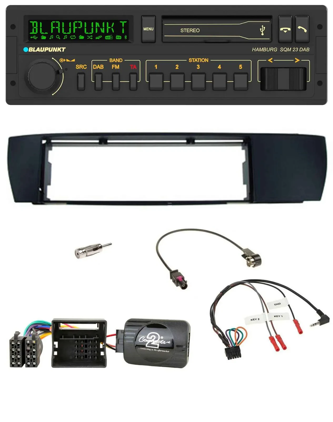 Blaupunkt USB DAB Bluetooth Lenkrad Autoradio für BMW X3 04-10 E83 seitlich