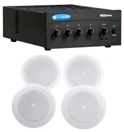 Crown 160MA 60 Watt Amplifier+(4) JBL 8" Speakers For Restaurant/Bar/Cafe