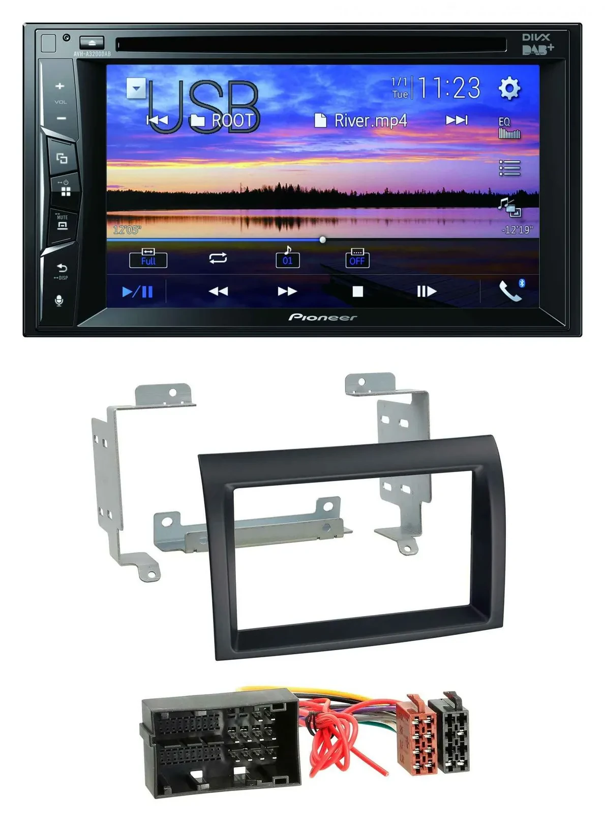 Pioneer Bluetooth 2DIN USB DVD DAB MP3 Autoradio für Citroen Jumper Fiat Ducato