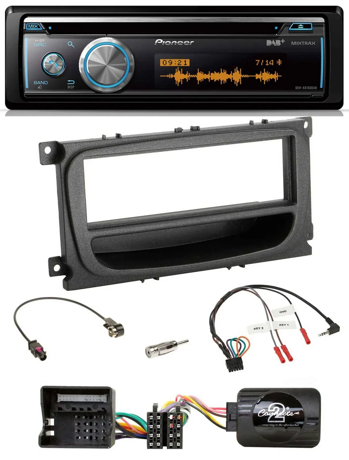 Pioneer Lenkrad DAB USB CD Bluetooth Autoradio für Ford C-Max Galaxy Focus ab 07