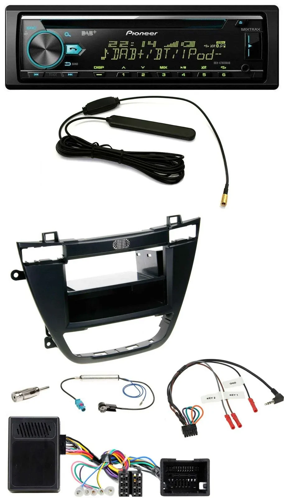 Автомагнитола для Opel Insignia Pioneer CD/MP3, DAB, USB, поддержка управления на руле, черная