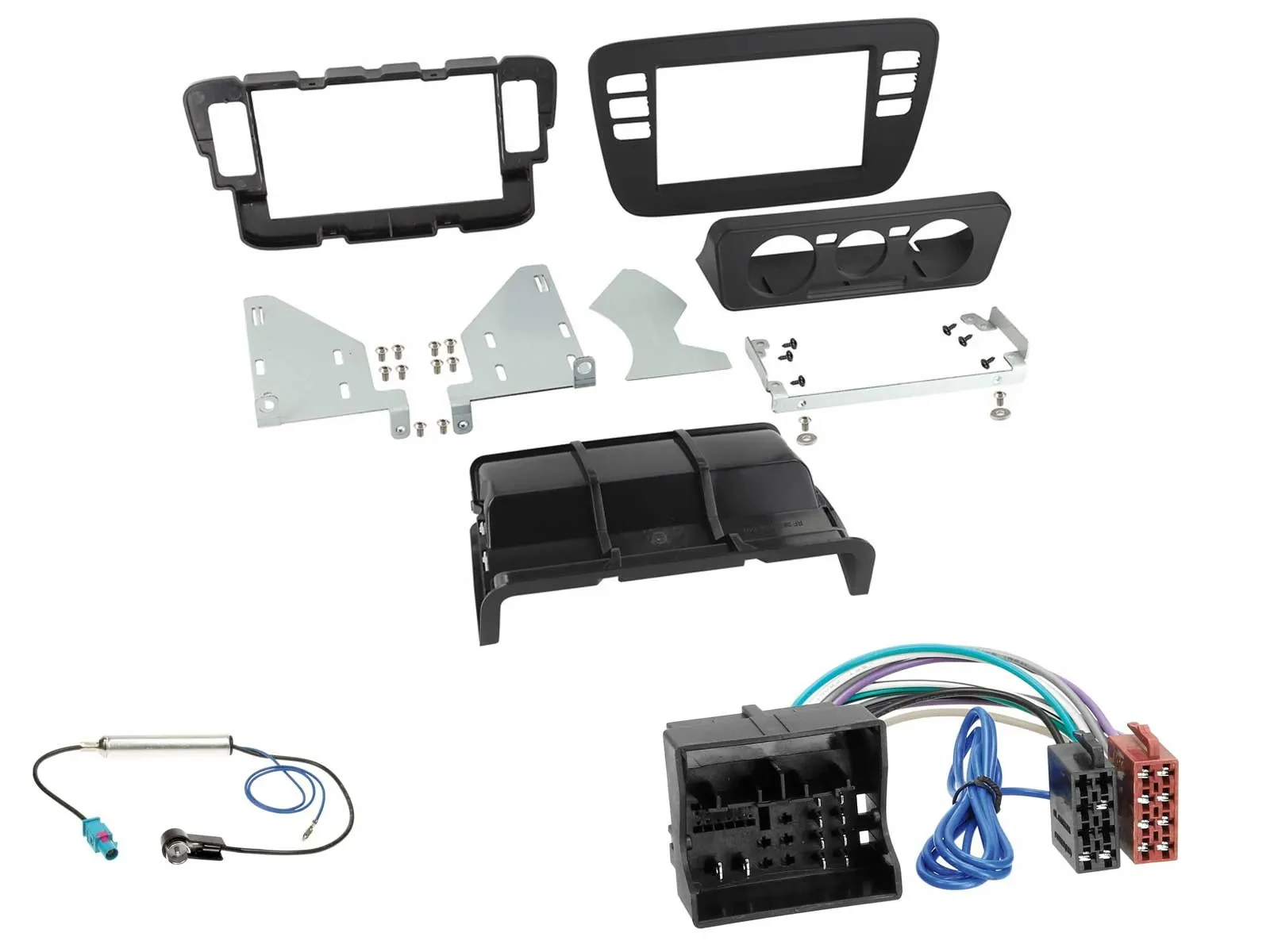 Einbauset Doppel DIN Autoradio für Skoda CitiGo 16-19 Seat Mii schwarz