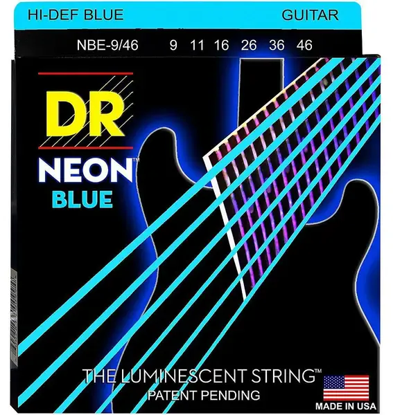 Струны для электрогитары DR Strings NBE-9/46 Neon Blue 9-46