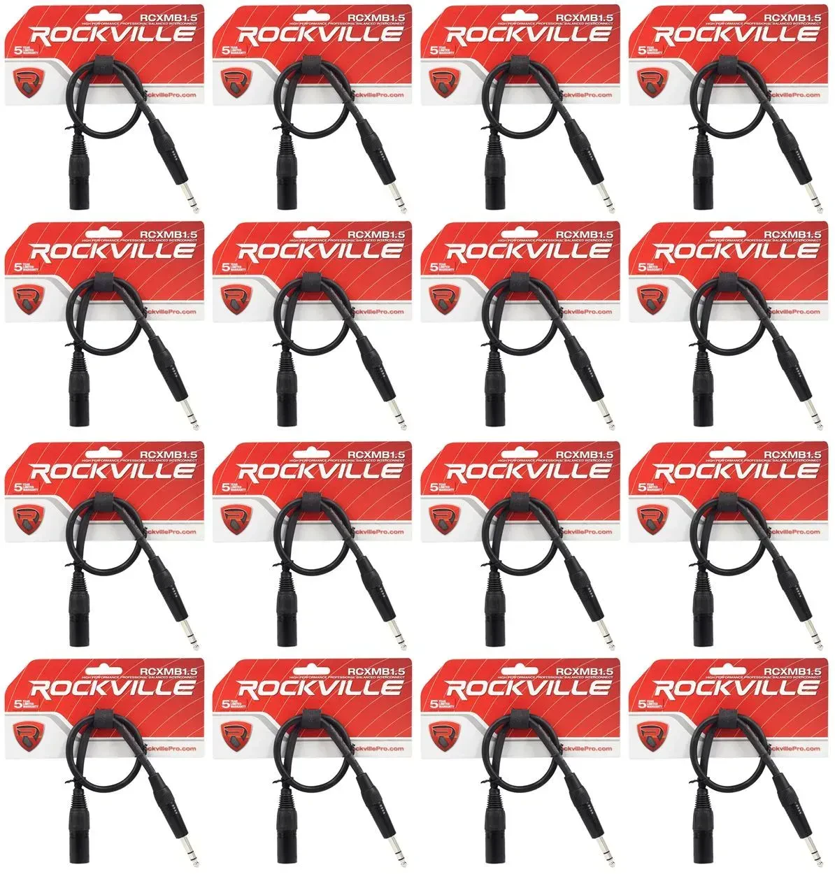 Коммутационный кабель Rockville RCXMB1.5B Black 0.45 м (16 штук)