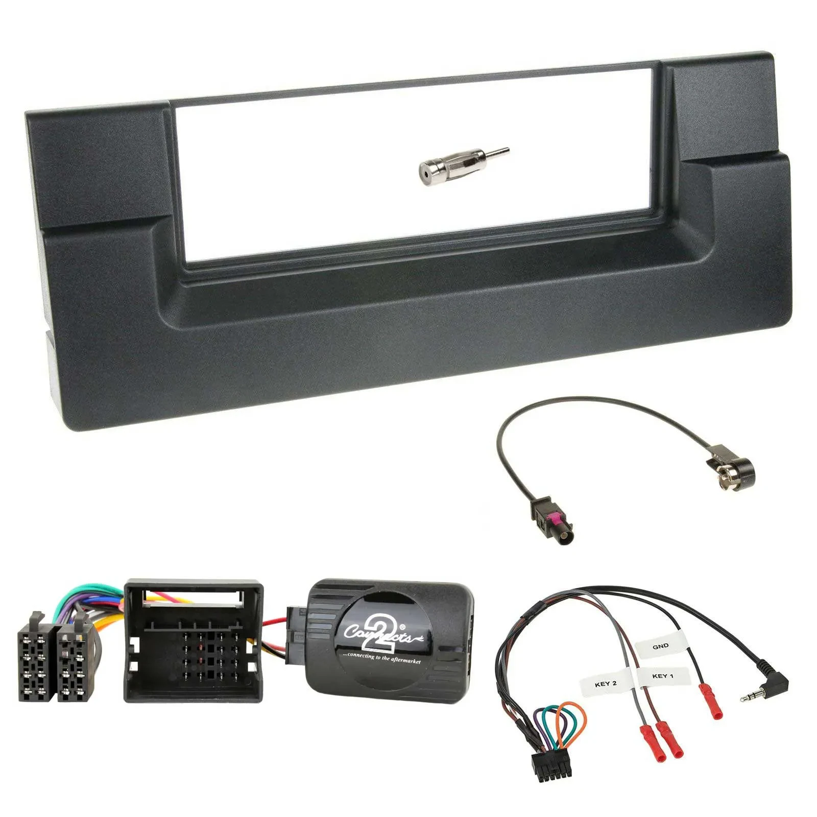Einbauset Lenkradadapter DIN Autoradio für BMW 5er E39 2001-2004 Quadlock