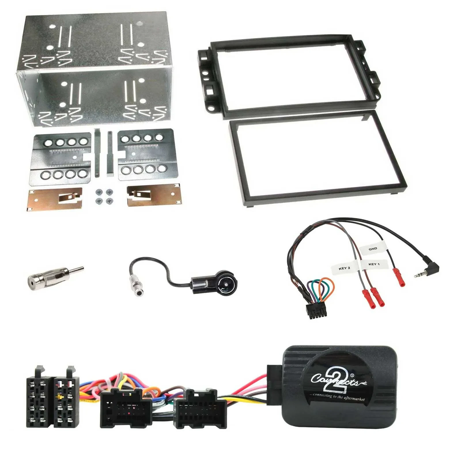 Einbauset Lenkradadapter Doppel DIN Autoradio für Chevrolet Aveo Captiva 2006-20