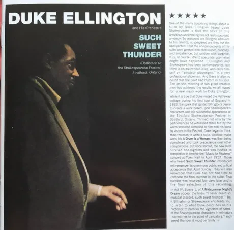 DUKE ELLINGTON AND HIS ORCHESTRA - Such Sweet Thunder (CD)