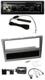 Pioneer MP3 USB CD DAB Lenkrad Autoradio für Opel Corsa C 00-04 aluminium