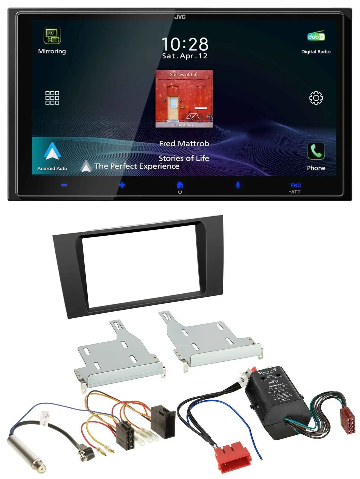 JVC USB Bluetooth 2DIN DAB MP3 Autoradio für Audi A4 B5 99-01 Symphony Bose Akti