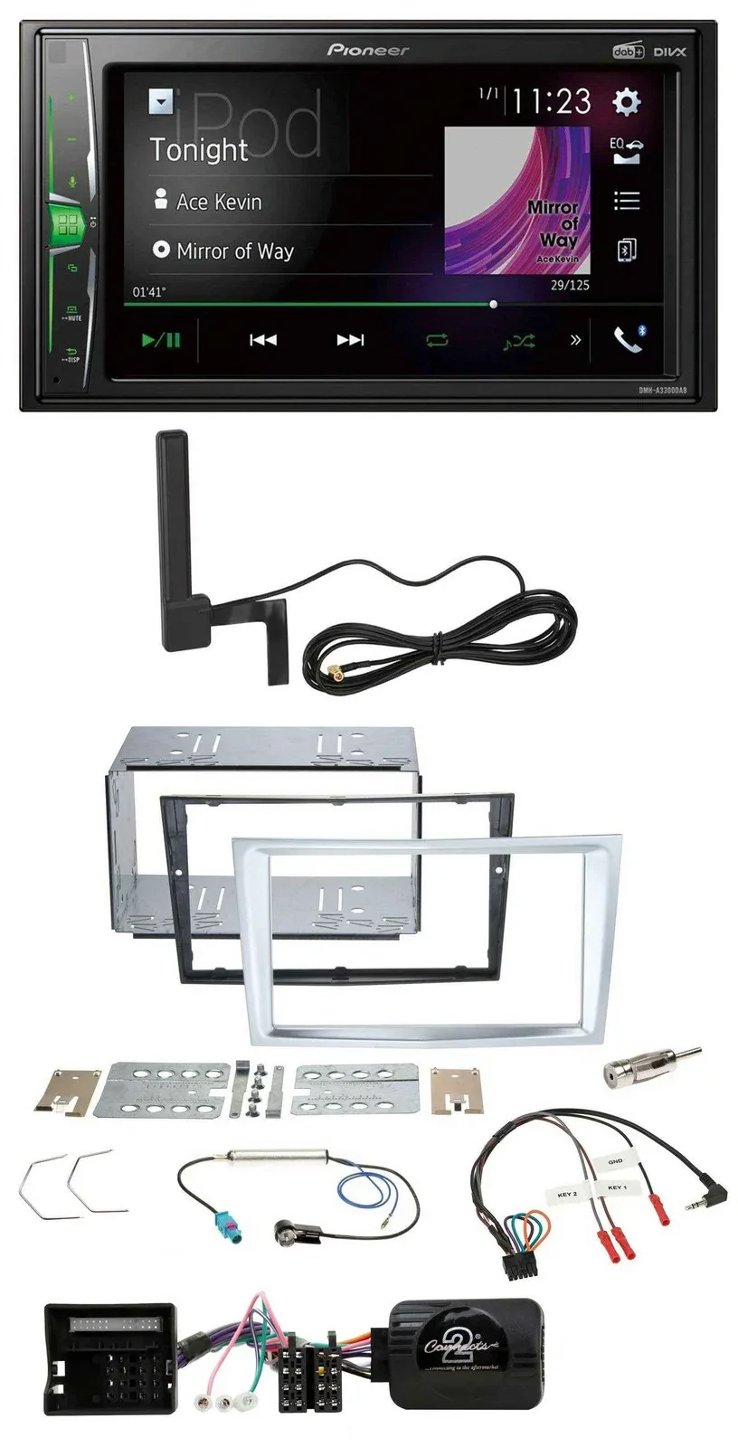 Pioneer MP3 DAB Lenkrad 2DIN Bluetooth Autoradio für Opel Zafira Astra H Corsa D