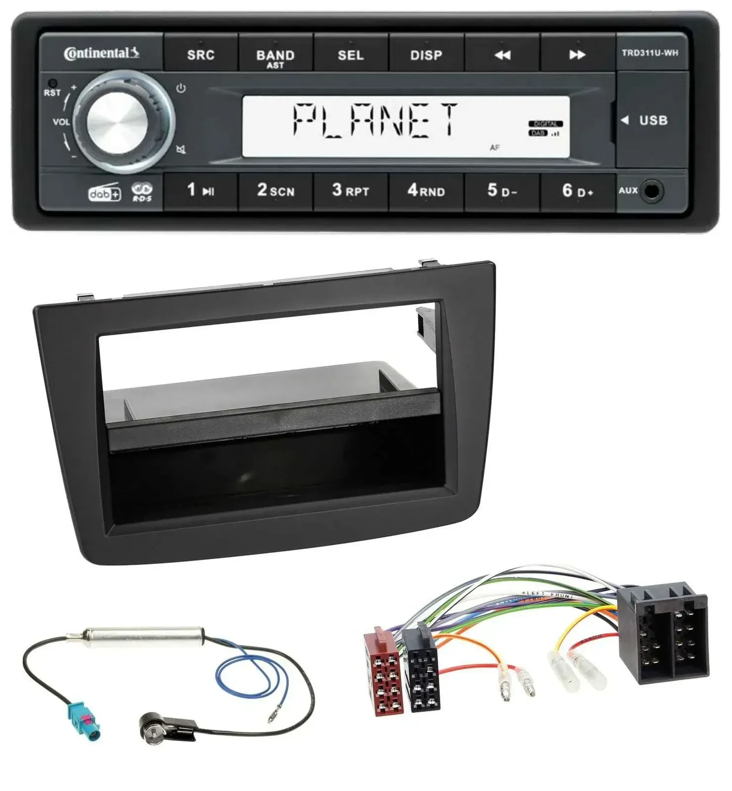 Continental MP3 AUX USB DAB 1DIN Autoradio für Alfa Romeo Mito 955 08-14 ISO sch