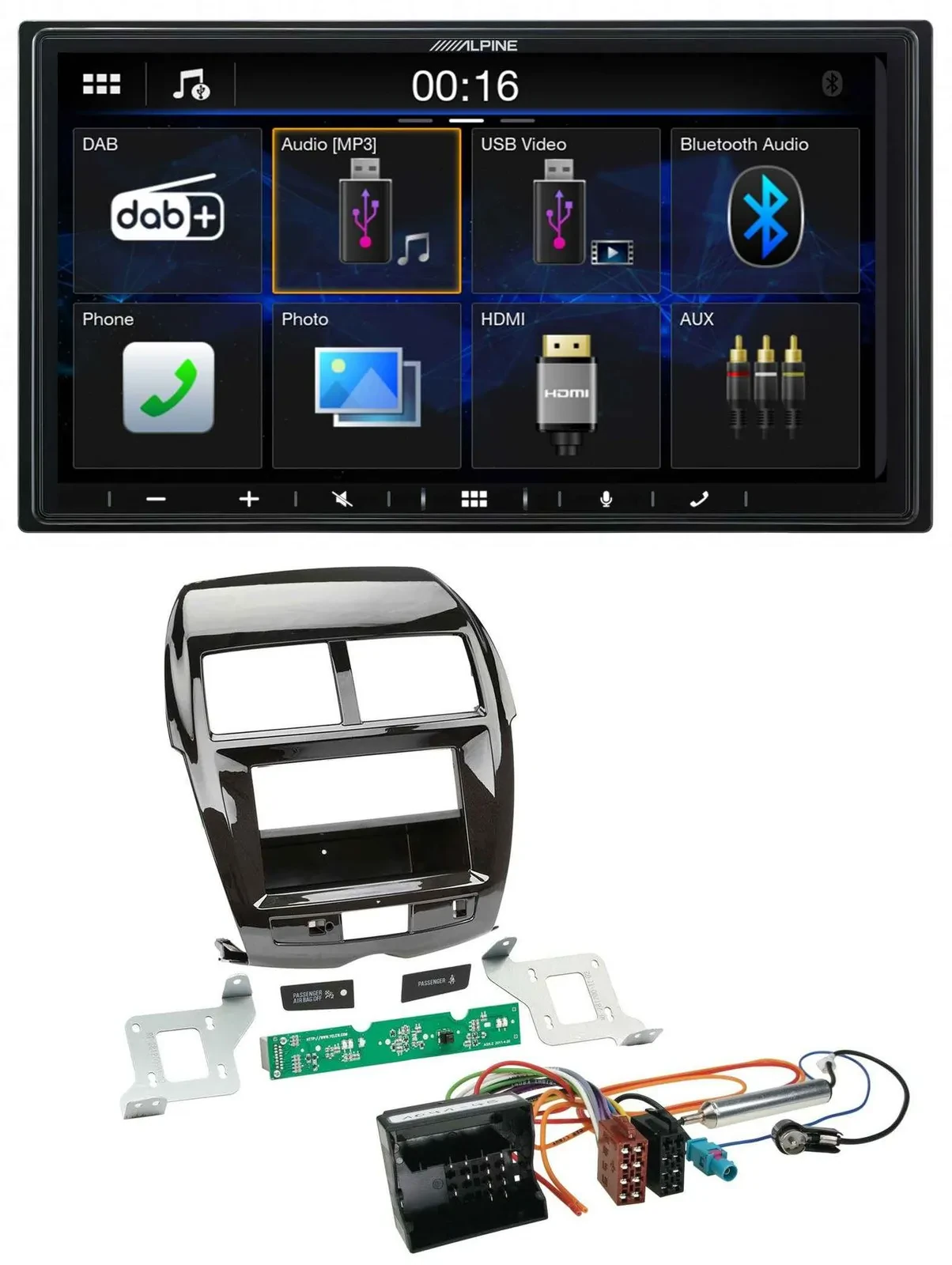Alpine Bluetooth 2DIN MP3 DAB USB Autoradio für Citroen C4 Mitsubishi ASX Peugeo